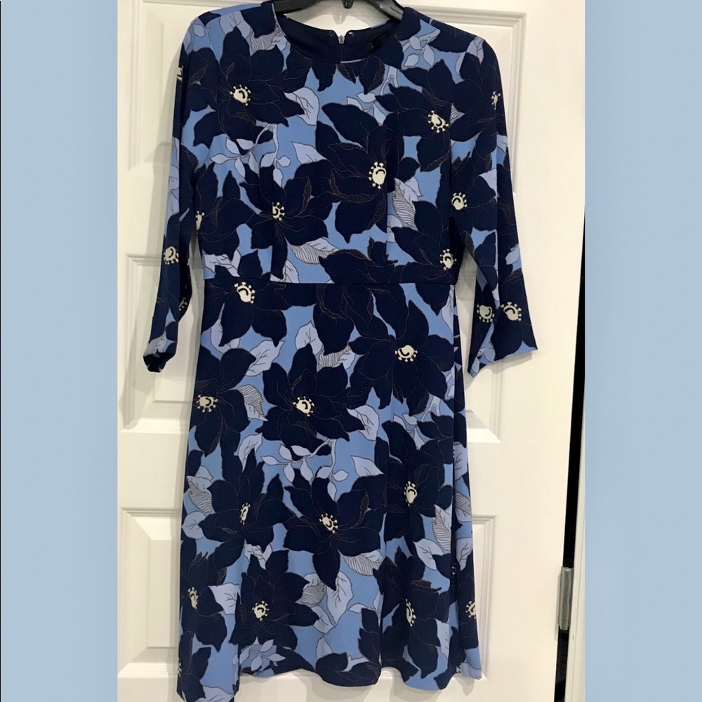 Ann Taylor Factory Blue Floral Dress, Size 2